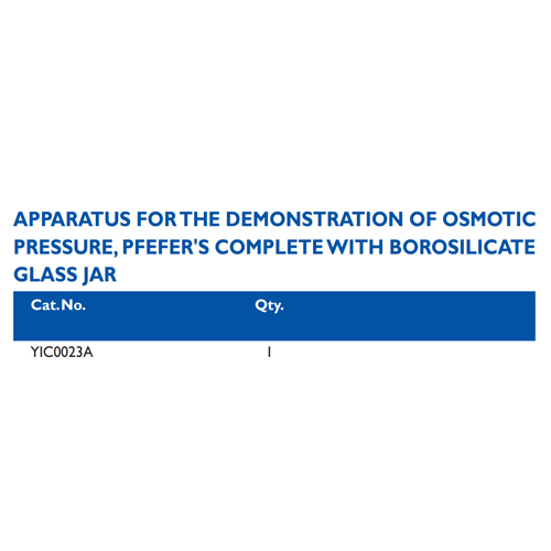 Size chart – Apparatus For The Demonstration Of Osmotic  Pressure, Pfefer Complete With Borosilicate  Glass Jar