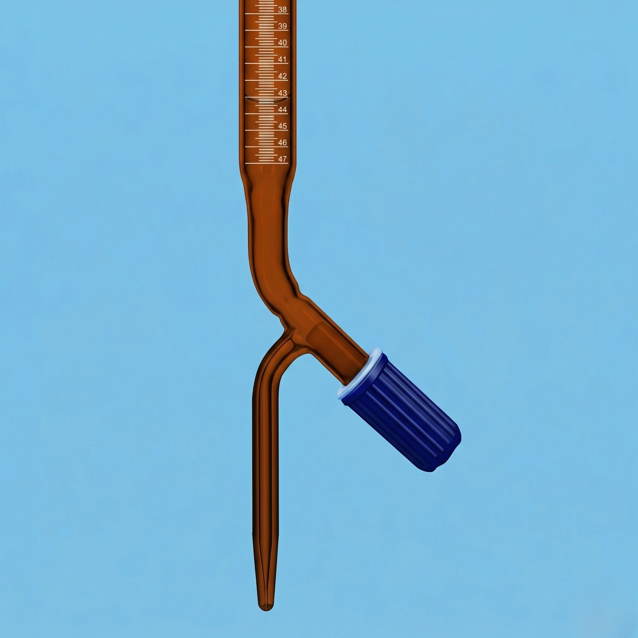 Burettes Amber Coating Rotaflow Key With Ptfe Needle Valve Class A