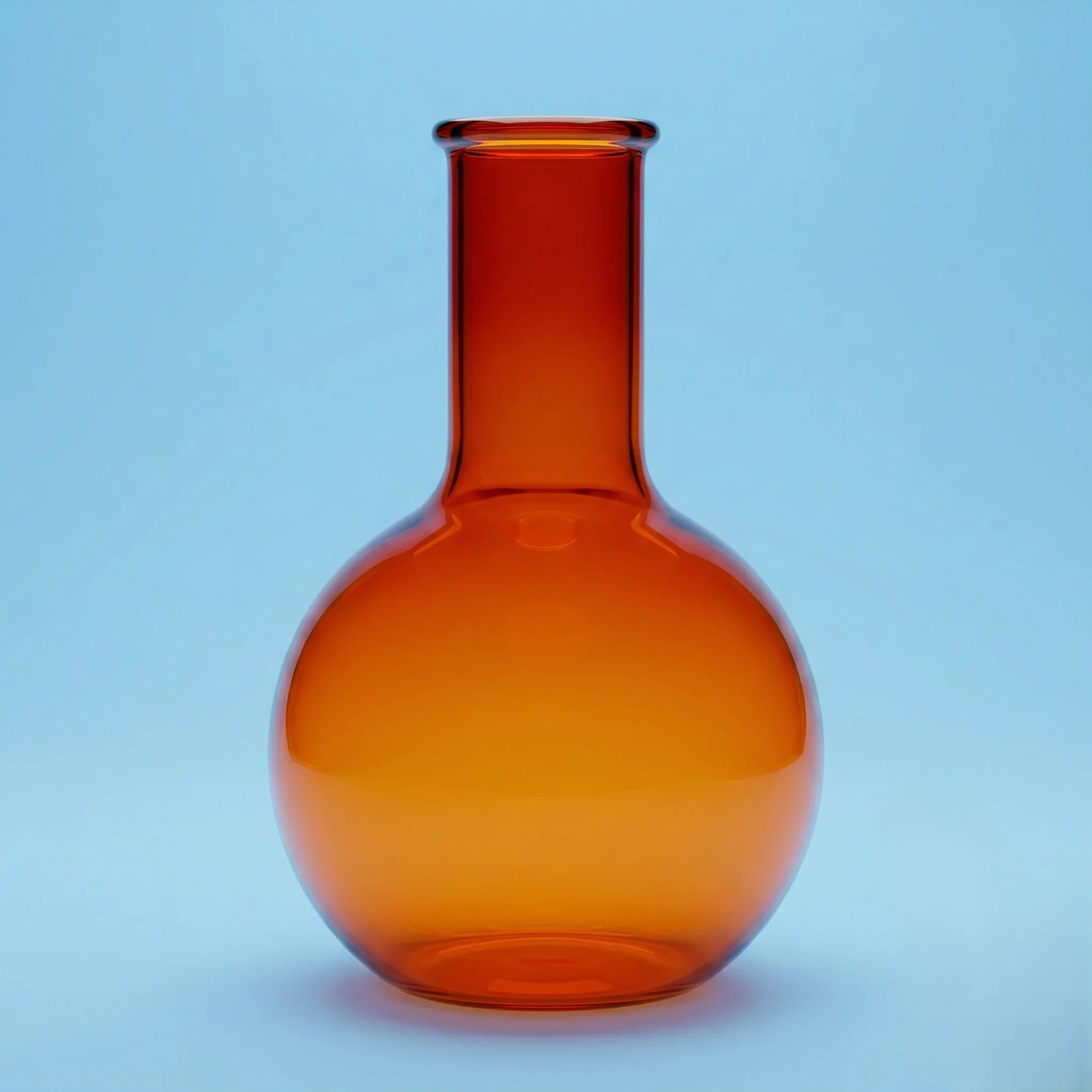 Flasks - Boiling Flat Bottom With Narrow Neck,  Amber