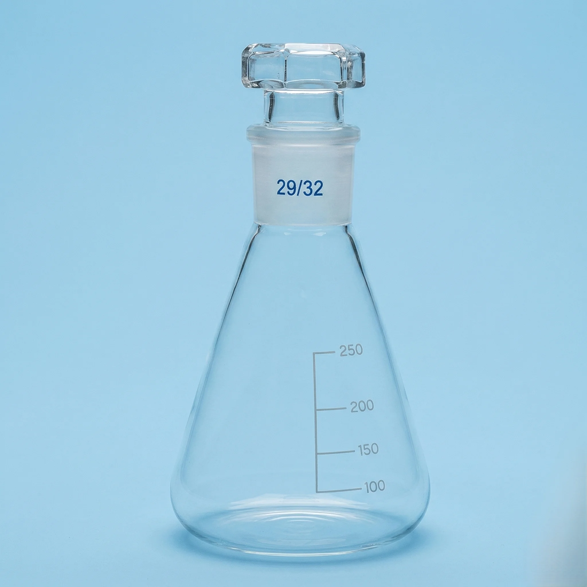 Flasks - Conical Erlenmeyer With Hollow  Glass Stopper