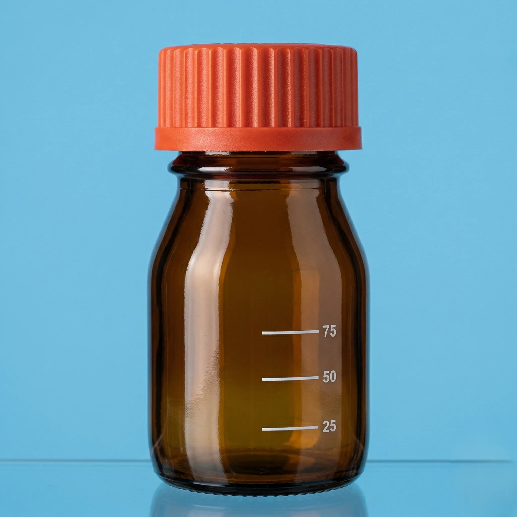 Reagent Bottles - Graduated, Screw Cap, Amber