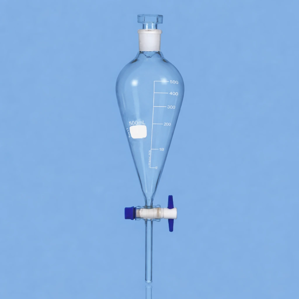 Separating Funnel Pear Shape With Ptfe Stopcock Graduated